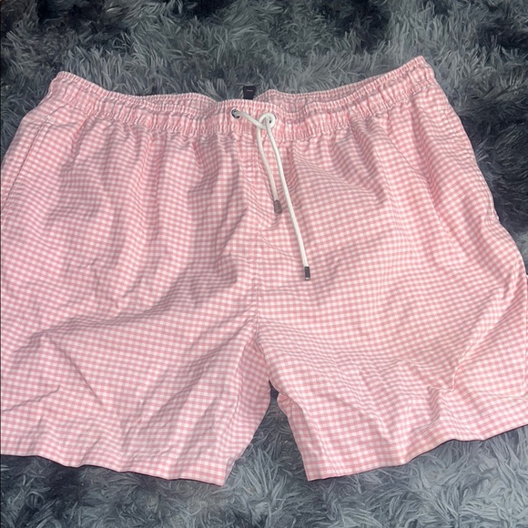 Men's Pink Gingham Swim Shorts Brooks Brothers